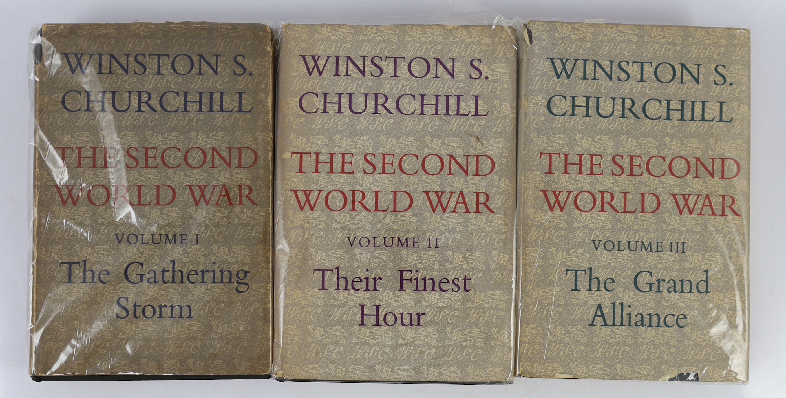 Churchill, Winston S. The Second World War. 6 volumes, 1948-1954. Painting as a Pastime. 1948. Wrappers slightly chipped. Mozeley, Charles. The State Funeral of Sir Winston Churchill. A Sketchbook by Charles Mozley. 1965